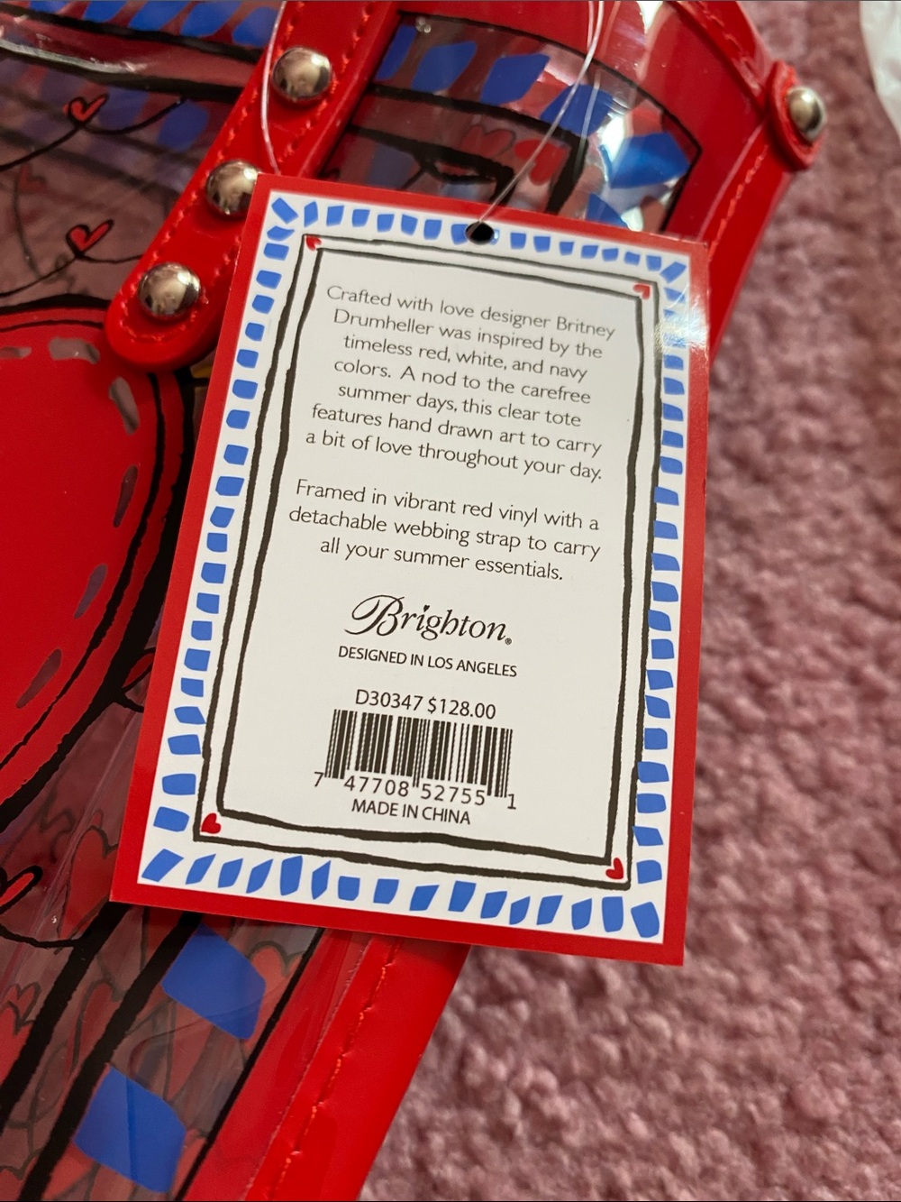 Stripes loved vinyl tote by Brighton - Picture 3 of 9